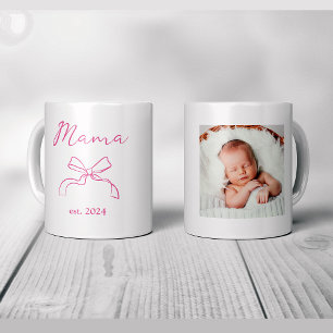 Mama Coquette Pink Bow and Baby's Photo Coffee Mug