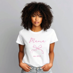 Mama Coquette Pink Bow and Script T-Shirt