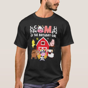 Mama Cow Farming Birthday Girl Barnyard Family Mat T-Shirt