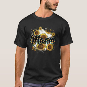 Mama Cow Print Sunflower Mother's Day Cute Floral T-Shirt