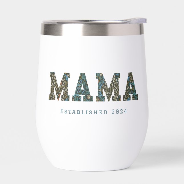 Mama customised year - trendy floral Coffee Mug (Left)