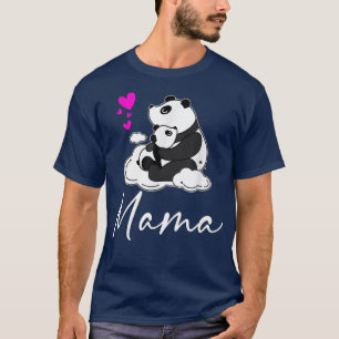 Mama Cute Baby Panda Bear Mothers Day Mama Heart T-Shirt