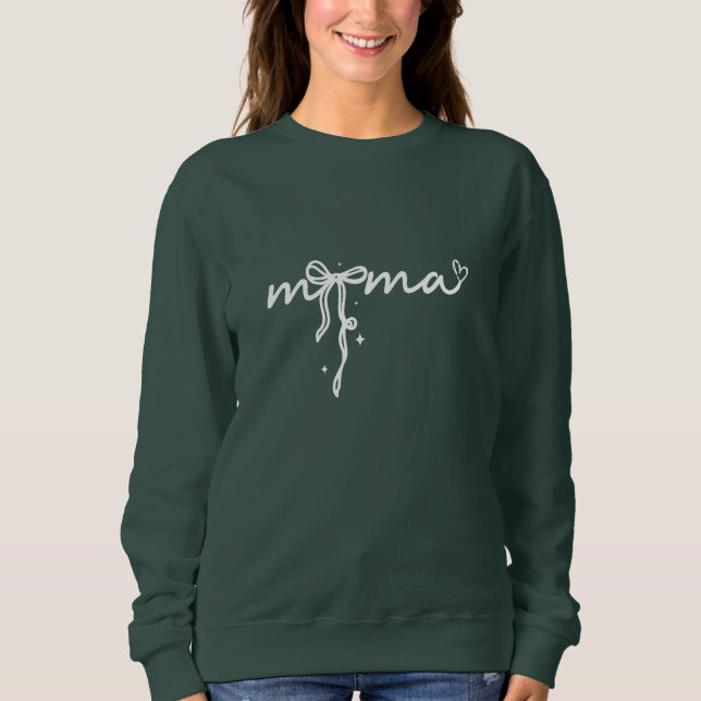 Mama Cute Bow Mother's Day Gift Sweatshirt (Front)