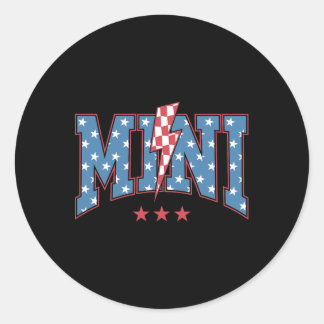 Mama Dada Mini 4th Of July American Family Matchin Classic Round Sticker