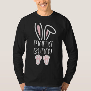 Mama Daddy Bunny Easter Day Dad Pregnant Mum Match T-Shirt