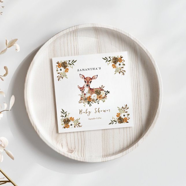 mama deer and baby deer baby shower  napkin (Creator Uploaded)