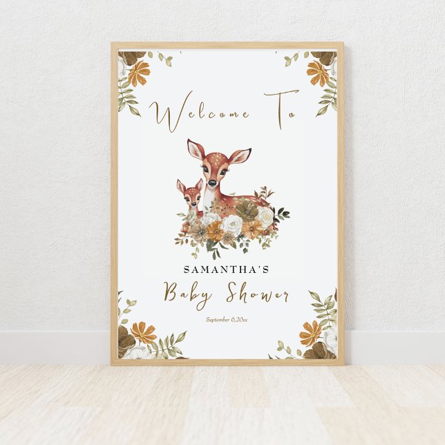 mama deer and baby deer baby shower Welcome sign  (Creator Uploaded)