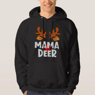 Mama Deer Matching Family Tribe Christmas Reindeer Hoodie