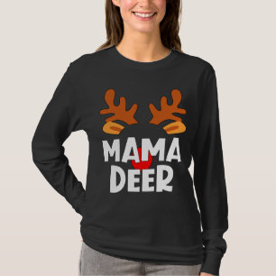 Mama Deer Matching Family Tribe Christmas Reindeer T-Shirt