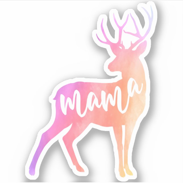 Mama Deer Watercolor Sticker (Front)