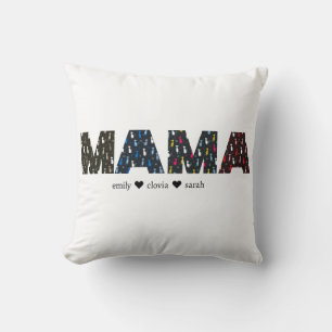 Mama Dog cat paw custom names Cushion