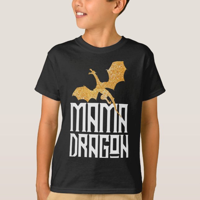 Mama Dragon Christmas Matching Family Tribe Mum Wi T-Shirt (Front)