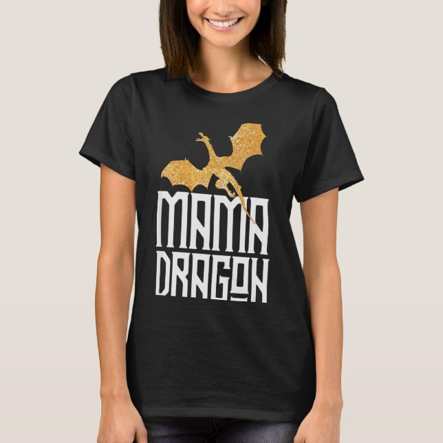 Mama Dragon Christmas Matching Family Tribe Mum Wi T-Shirt (Front)