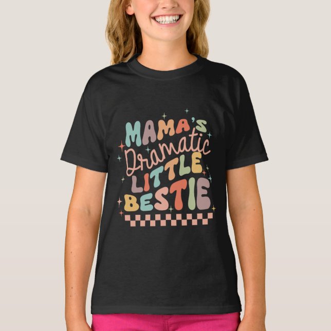 Mama Dramatic Lil Bestie | Funny Kids T-Shirt (Front)