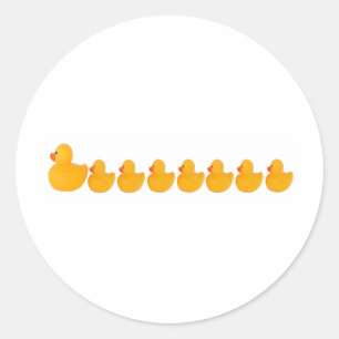 Mama Duck and duckies Classic Round Sticker