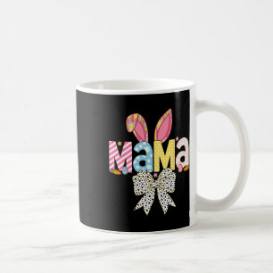 Mama Easter Coquette Bow Bunny Matching Family Eas Coffee Mug