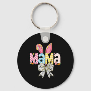 Mama Easter Coquette Bow Bunny Matching Family Eas Key Ring