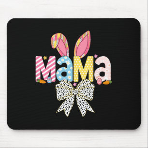 Mama Easter Coquette Bow Bunny Matching Family Eas Mouse Mat