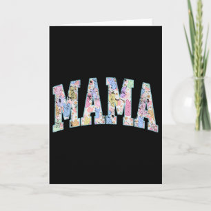 Mama Easter Retro Varsity Big Letters Colourful Cu Card
