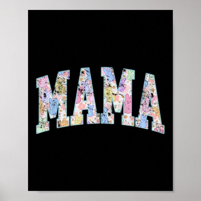 Mama Easter Retro Varsity Big Letters Colourful Cu Poster (Front)