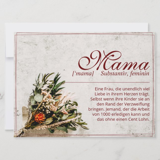 Mama - einfach unersetzlich - Bouquet (Front)