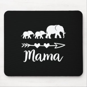Mama Elephant 2 Bybies Kids Mum Of Two Cute Mother Mouse Mat