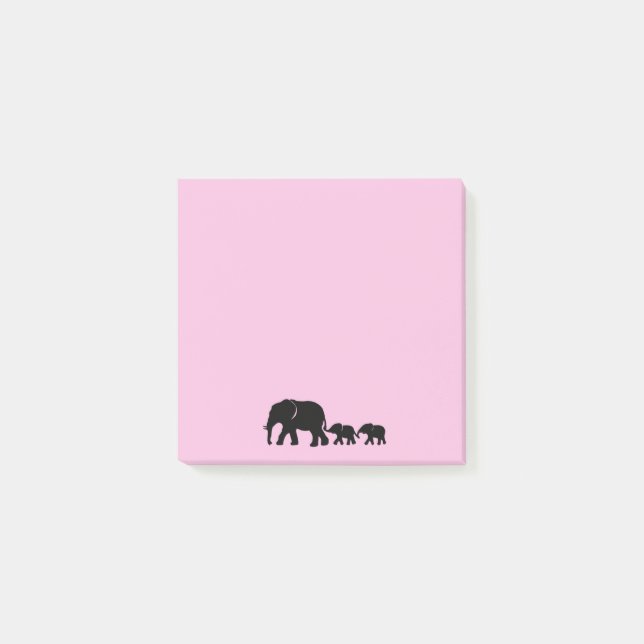 Mama Elephant with Babies Post it Notes (Front)