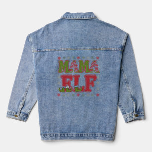 Mama Elf Christmas Denim Jacket