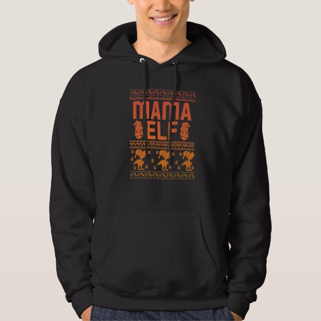 Mama Elf Christmas Family Ugly Xmas Christmas  4 Hoodie (Front)