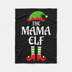 Mama Elf Family Matching Group Christmas  Fleece Blanket
