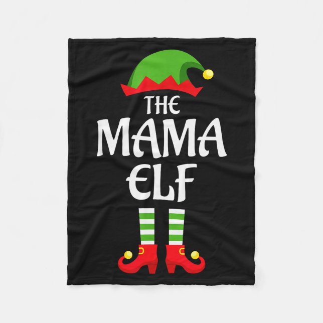 Mama Elf Family Matching Group Christmas  Fleece Blanket (Front)