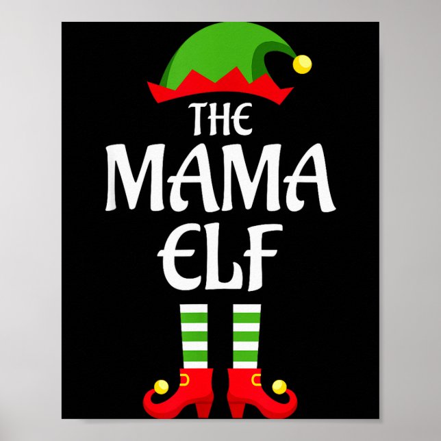 Mama Elf Family Matching Group Christmas  Poster (Front)