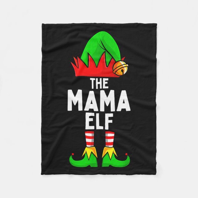 Mama Elf Matching Family Christmas Women  Fleece Blanket (Front)