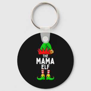 Mama Elf Matching Family Christmas Women Key Ring