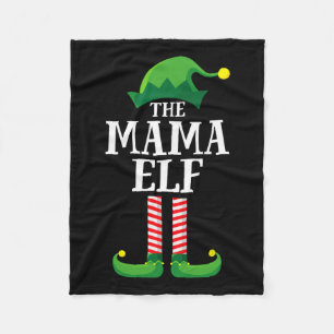 Mama Elf Matching Family Group Christmas Party Mum Fleece Blanket
