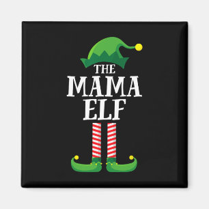 Mama Elf Matching Family Group Christmas Party Mum Magnet