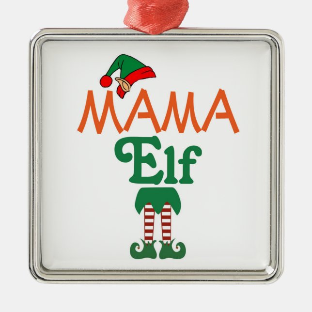 Mama Elf Metal Tree Decoration (Front)
