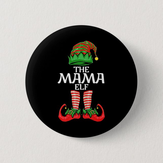 Mama Elf Mother Christmas Family Matching Group Pr 6 Cm Round Badge (Front)