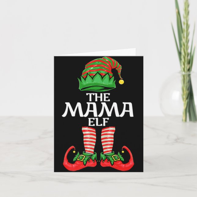 Mama Elf Mother Christmas Family Matching Group Pr Card (Front)