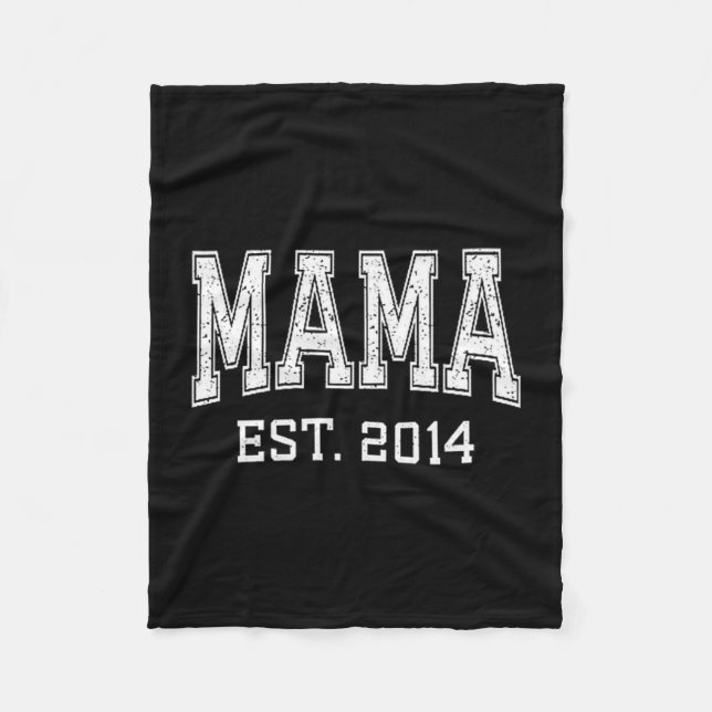 Mama Est 2014 Mom D Mothers Day Ized Premium Tri-b Fleece Blanket (Front)