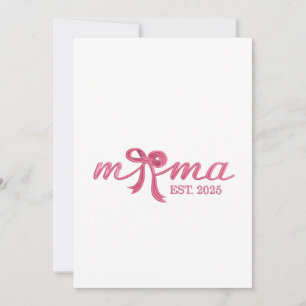 Mama Est 2025 Hot Pink Bow Coquette Mother Day Invitation