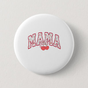 Mama est 2025 Mothers Day Coquette bow 6 Cm Round Badge