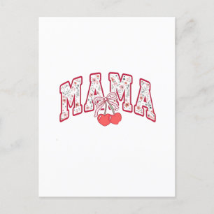 Mama est 2025 Mothers Day Coquette bow Postcard