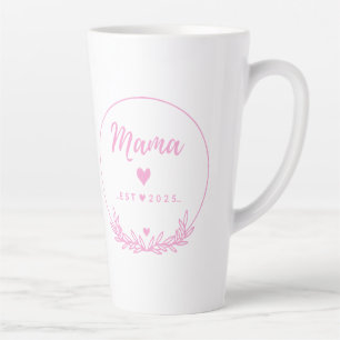 Mama Est.2025 shirt -Mother gift Pink Minimal -  Latte Mug