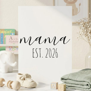 Mama Est. 2026 Mom To Be Minimalist Personalized  Card