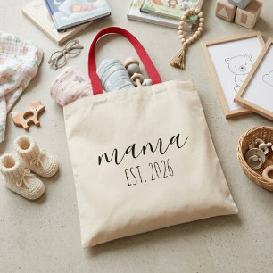 Mama Est. 2026 Mum To Be Minimalist Personalised  Tote Bag