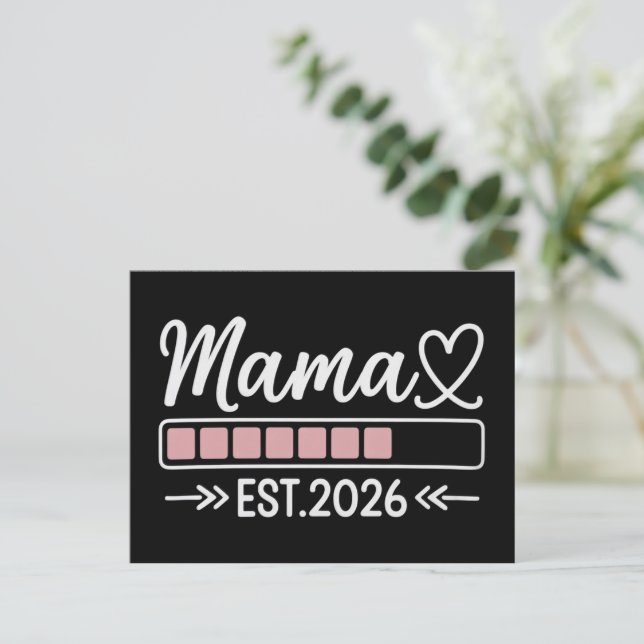 Mama est. 2026 Pregnancy Announcement Mom  Postcard (Standing Front)
