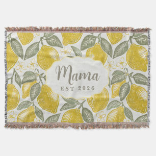 Mama Est Amalfi Coast Lemons Woven Throw Blanket