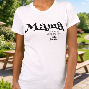 Mama Established Customised Kids Name New Mum T-Shirt