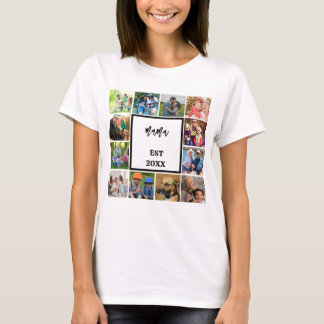 Mama Established In | Modern Mothers Day Photo T-Shirt